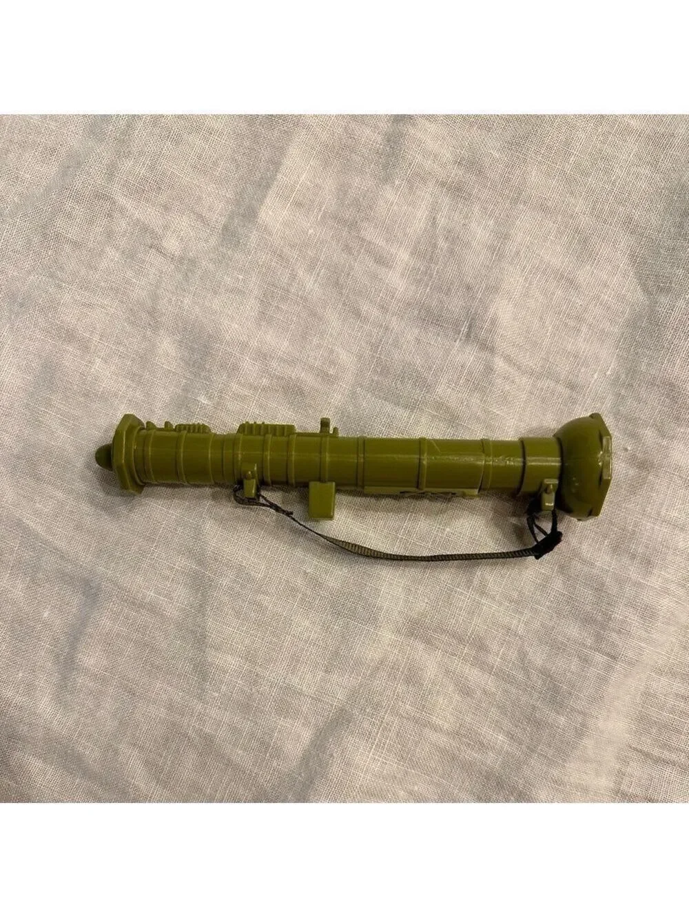 Vintage 1996 G.I. Joe Action Soldier camo painted face. 7” size bazooka launcher